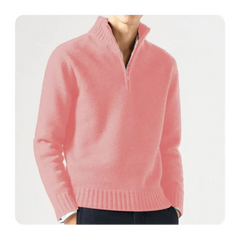 Wade - Rollkragenpullover - Halbreißverschluss-Stil in Rosa