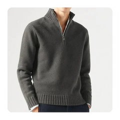 Wade - Rollkragenpullover - Halbreißverschluss-Stil in Grau