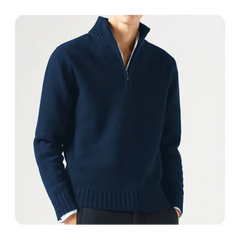 Wade - Rollkragenpullover - Halbreißverschluss-Stil in Blau