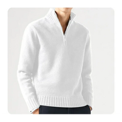 Wade - Rollkragenpullover - Halbreißverschluss-Stil in Weiß