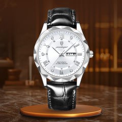 Windsor | Lederarmband-Quarzuhr in Silber Weiß
