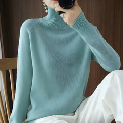 Nerys - Rollkragenpullover in Grün