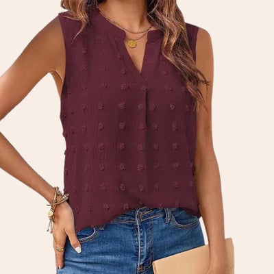 V-Ausschnitt Ärmellose Bluse für Damen