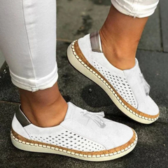 Lilian | Damen Slip-On Plattform Gehschuhe in Weiß