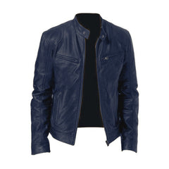 Lederjacke für Männer in Marineblau