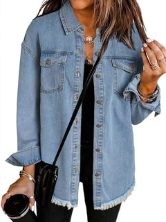 Klassische Damen Jeansjacke für jeden Tag in Hellblau