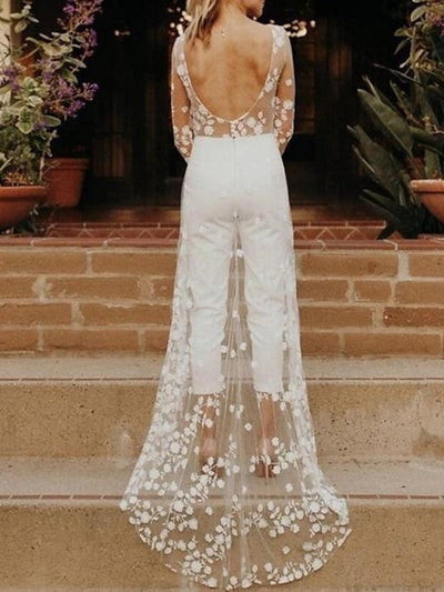 Weißer Braut-Jumpsuit | Elegante