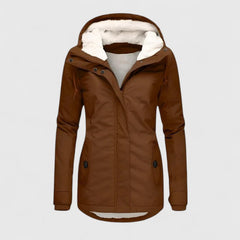 Seravia™ - Wasserdichte Winterjacke mit Kapuze in Braun