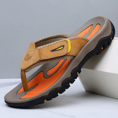 Thorge – Komfortable Flip-Flop Sandalen in Gelb