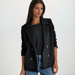 FRIEDERIKE™ | BLAZER AUS PREMIUM-MAGLIA in Schwarz