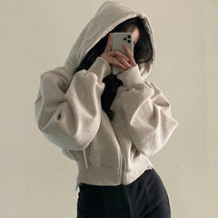 Mariam | Winter Chic Kapuzenpullover in Hellgrau