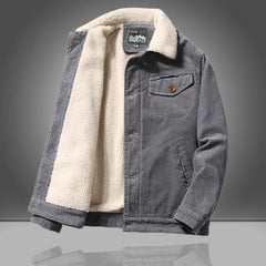 Matteo | Warme Cordjacke für Herren Winter in Grau