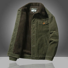 Matteo | Warme Cordjacke für Herren Winter in Grün