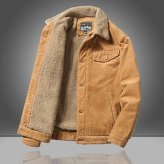 Matteo | Warme Cordjacke für Herren Winter in Khaki