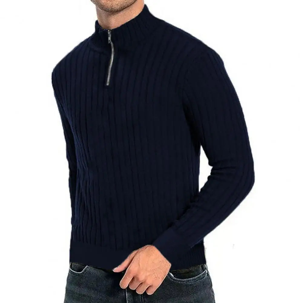 Rollkragenpullover mit Viertelreißverschluss