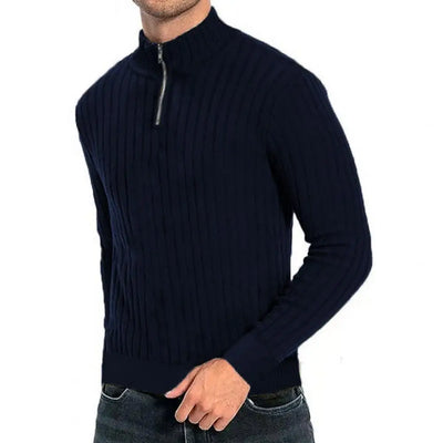 Rollkragenpullover mit Viertelreißverschluss