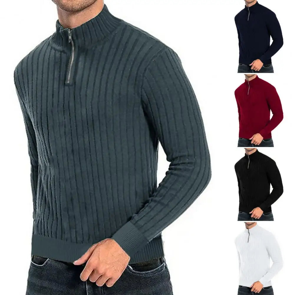 Rollkragenpullover mit Viertelreißverschluss