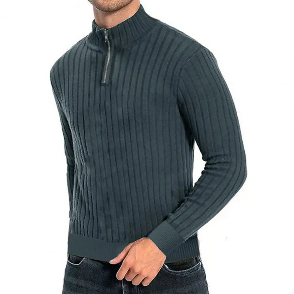 Rollkragenpullover mit Viertelreißverschluss
