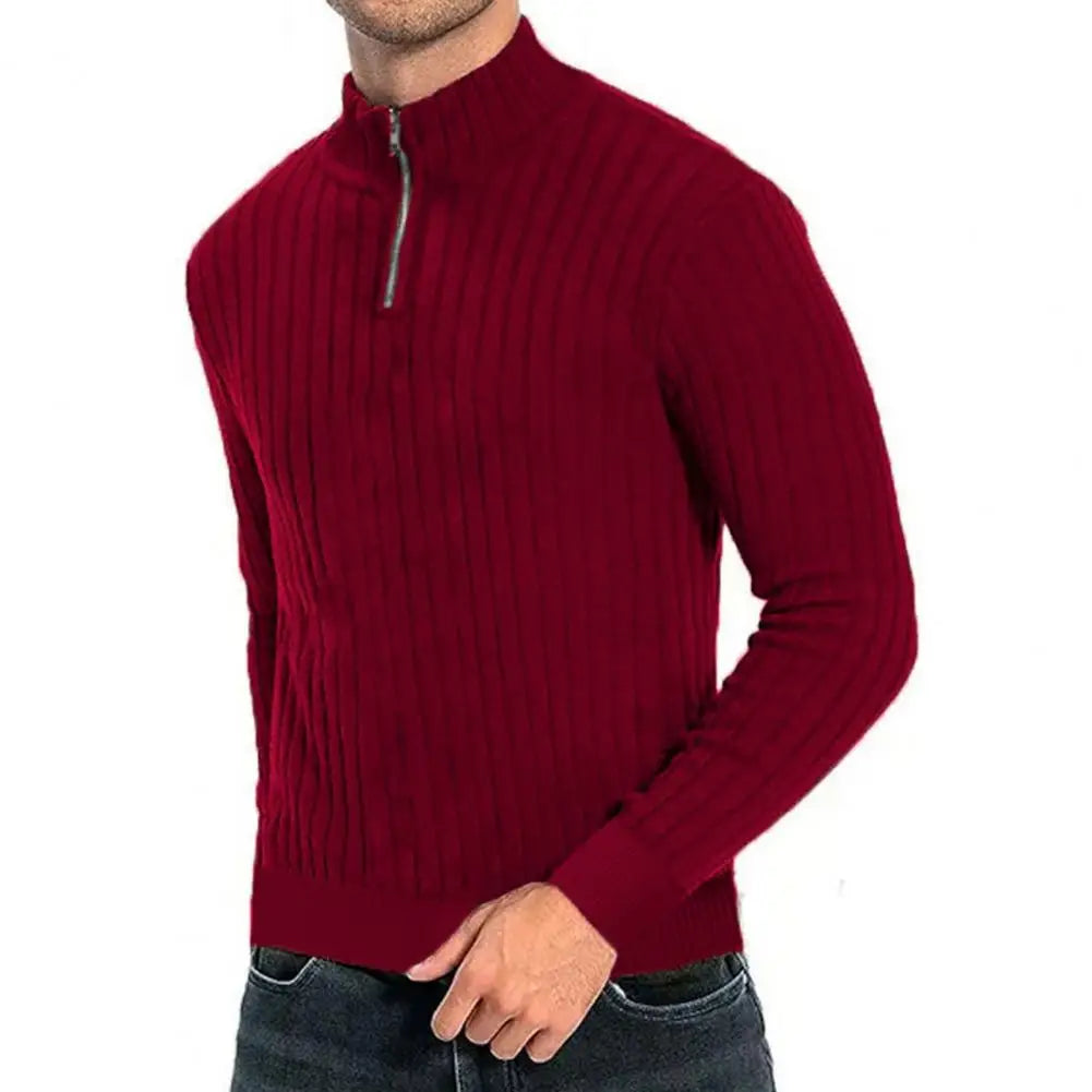 Rollkragenpullover mit Viertelreißverschluss