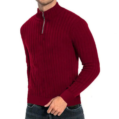 Rollkragenpullover mit Viertelreißverschluss