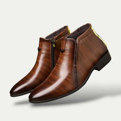 Julian | Seitlicher Reißverschluss Knöchelhoher Schaft Stiefeletten in Braun