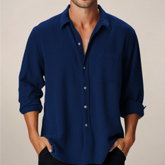 Fedele | Herren Langarmhemd in Marineblau