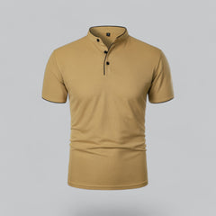William | Ohne Kragen Taillierter Schnitt Poloshirt in Khaki
