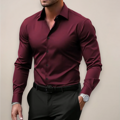 Michael | Herren Formelles Slim Fit Hemd in Rot