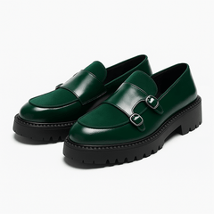Patrick | Doppelschnalle Mönchsgurt Schnallenschuhe in Grün