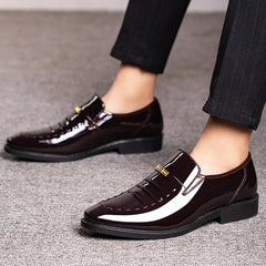 Leonard | Schlupf Hochglanz Loafer in Schwarz