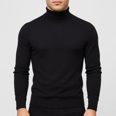 Moritz | Herren Merinowoll Rollkragenpullover in Schwarz
