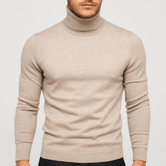 Moritz | Herren Merinowoll Rollkragenpullover in Beige
