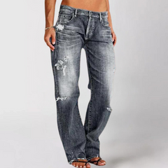Mika - Damen Locker weit geschnittene Denim-Jeans in Grau