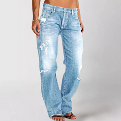 Mika - Damen Locker weit geschnittene Denim-Jeans in Hellblau