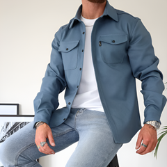 Dave | Stilvolles Overshirt für Herren in Blau