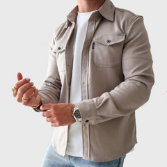 Dave | Stilvolles Overshirt für Herren in Beige