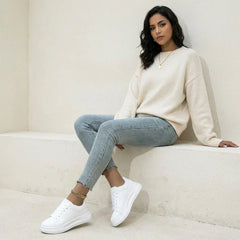 Minimalistische Damensneaker - Juliette in Weiß