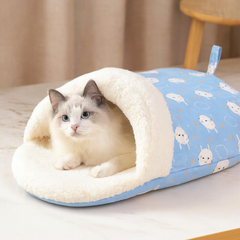 MoonLounge | Plüsch-Katzen-Schlafpod in Blau