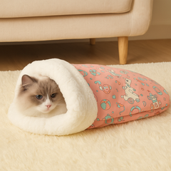 MoonLounge | Plüsch-Katzen-Schlafpod in Rosa