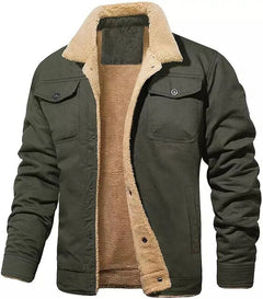 Warme Fleece-Cargo-Jacke für Männer in Himmelblau