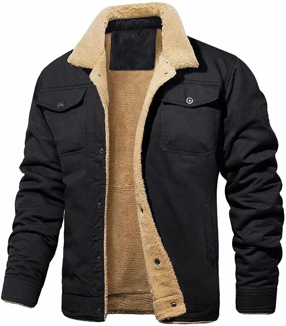 Warme Fleece-Cargo-Jacke für Männer