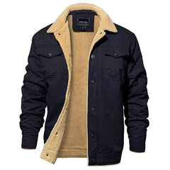 Warme Fleece-Cargo-Jacke für Männer in Beige