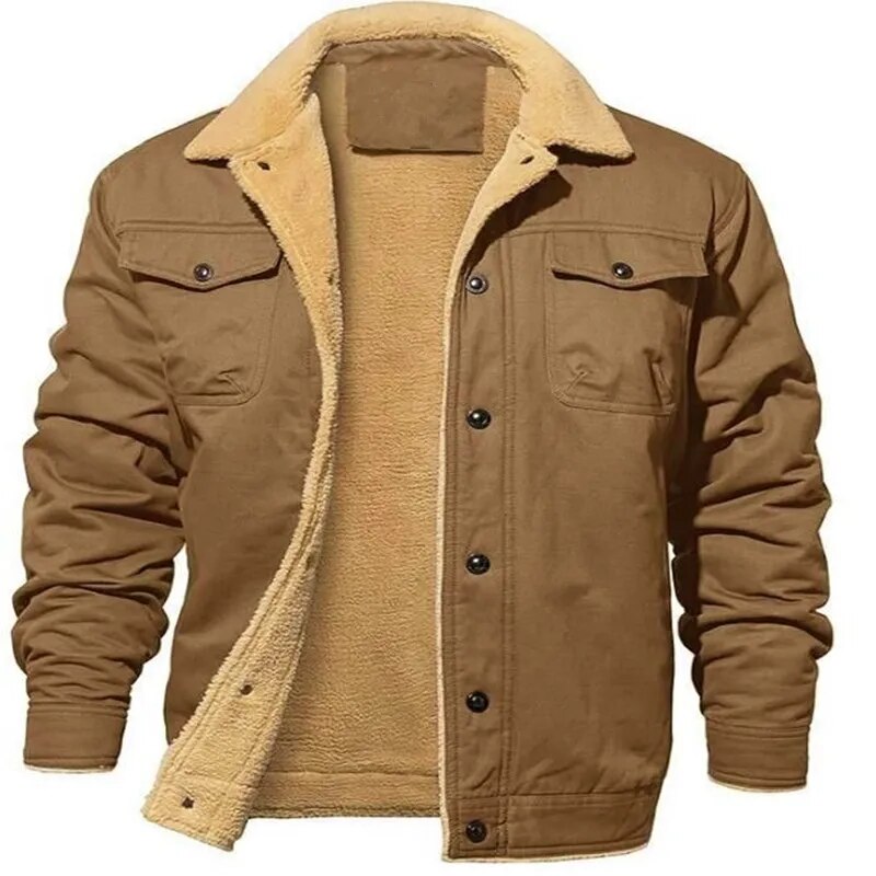 Warme Fleece-Cargo-Jacke für Männer