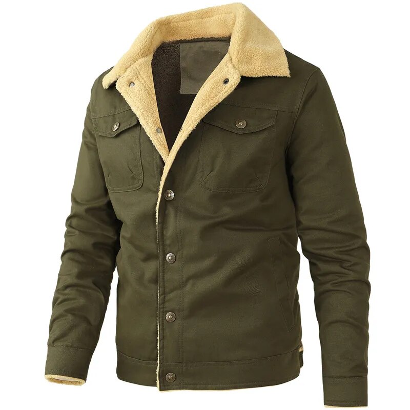 Warme Fleece-Cargo-Jacke für Männer