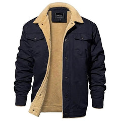 Warme Fleece-Cargo-Jacke für Männer in Blau