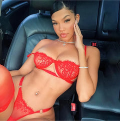 Lauren | 2-teiliges italienisches Dessous-Set in Rot