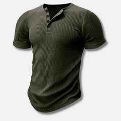 Maximilian | Herren figurbetontes Knopfleisten Shirt in Grün