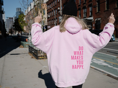Lola | Oversized Hoodie in Hellrosa - rosa Aufdruck
