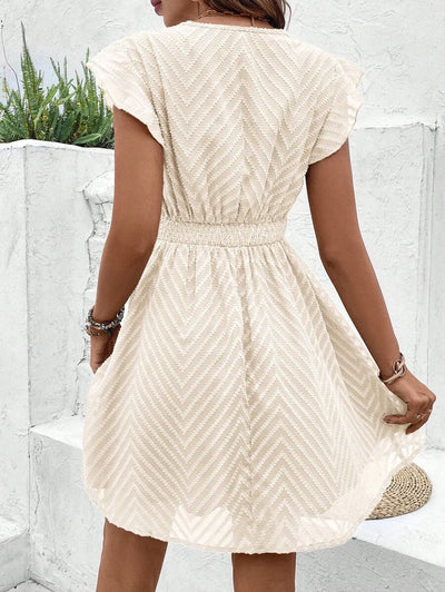 Nadine – Kleid Mit Spitzen-Patchwork Farbblock Und Rüschen