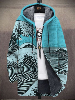 Nálha | Luxuriöser künstlerisch inspirierter Cardigan in Blau